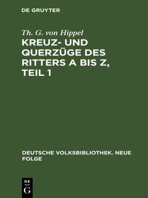 cover image of Kreuz- und Querzüge des Ritters a bis Z, Teil 1